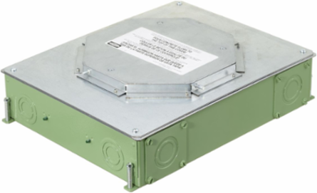Recessed 4-Gang Floor Box, 3.75 Inch Depth, Galvanized Steel