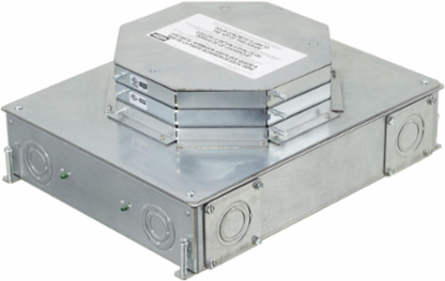 4-Gang Recessed Floor Box, Galvanized Steel, 3.75 Inch Depth, 14.57 Inch x 11.33 Inch