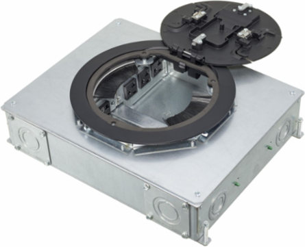 4-Gang Recessed Floor Box, Galvanized Steel, 3.75 Inch Depth, 14.57 Inch x 11.33 Inch