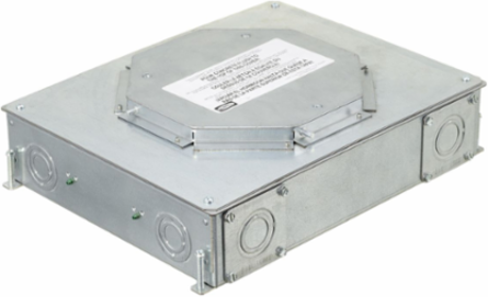 4-Gang Recessed Floor Box, Galvanized Steel, 3.75 Inch Depth, 14.57 Inch x 11.33 Inch