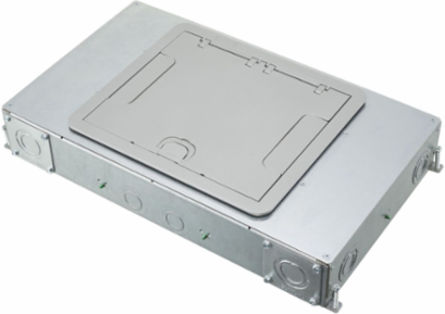 6-Gang Recessed Floorbox, Galvanized Steel, 3.00 Inch Depth