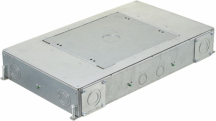 6-Gang Recessed Floorbox, Galvanized Steel, 3.00 Inch Depth
