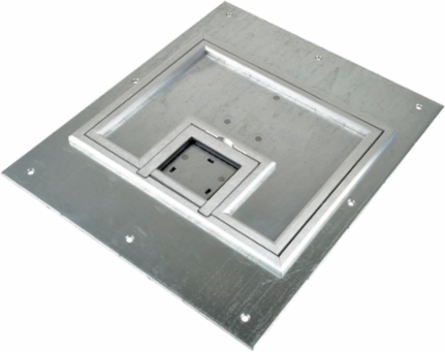 Rectangular Floor Box Cover, 10.5 in x 12.5 in, 1/4 in Aluminum Edge