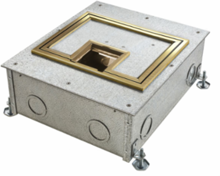 Rectangular Floor Box Cover 10.5 Inch x 12.5 Inch, Brass Beveled Edge