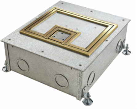 Rectangular Floor Box Cover 10.5 Inch x 12.5 Inch, Brass Beveled Edge