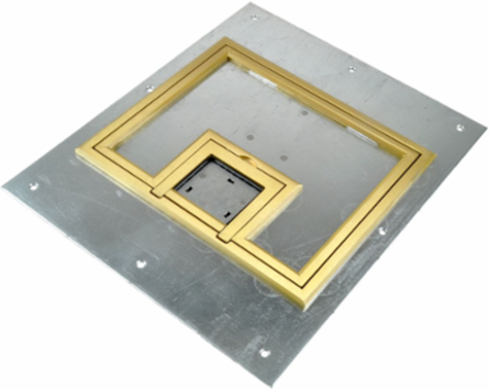 Rectangular Floor Box Cover 10.5 Inch x 12.5 Inch, Brass Beveled Edge