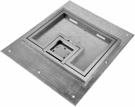 Rectangular Floor Box Cover, 10.5 Inch x 12.5 Inch, Aluminum Finish