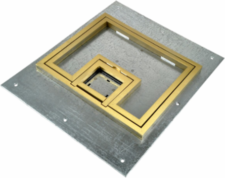 Rectangular Floor Box Cover, 10.5 Inch x 12.5 Inch, Brass Finish