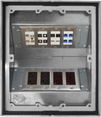 Recessed 8-Gang Floor Box for Carpet, 13 Inch x 15 Inch x 6.07 Inch