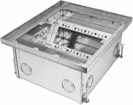 Recessed 8-Gang Floor Box for Carpet, 13 Inch x 15 Inch x 6.07 Inch