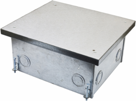 8-Gang Rectangular Floor Box Cover, 14.58 x 12.57 x 0.88 Inch, Aluminum Finish