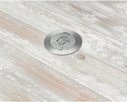 4 Inch Round Cover Assembly, Brushed Aluminum, Cast Aluminum Construction