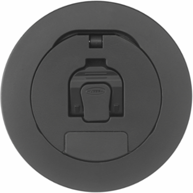4 Inch Round Cover Assembly, Black Powder Coat Finish, Cast Aluminum