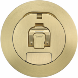 5.50 Inch Round Recessed Floor Box Cover, Brushed Brass Plated