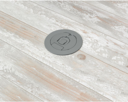 4 Inch Round Cover Assembly, Gray Powder Coat Finish, Low Profile