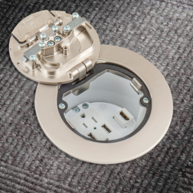 4 Inch Round Recessed Floor Box Cover, Nickel Plated Finish