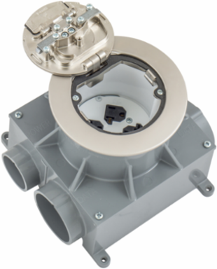 4 Inch PVC Round Recessed Floor Box, 5.00 Inch Minimum Depth