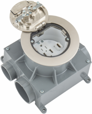 4 Inch PVC Round Recessed Floor Box, 5.00 Inch Minimum Depth