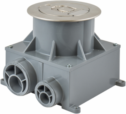 4 Inch PVC Round Recessed Floor Box, 5.00 Inch Minimum Depth