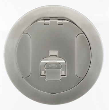6 Inch Round Cover Assembly, Nickel Plated, 2-Gang, Cast Aluminum