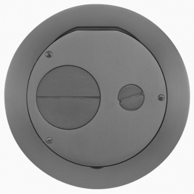 Round Floor Box Cover, 6 Inch Diameter, Gray, Cast Aluminum