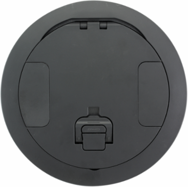 Round 8 Inch Cover Assembly for 2-Gang Concrete Floor Boxes, Black Powder Coat Finish
