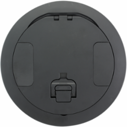 Round 8 Inch Cover Assembly for 2-Gang Concrete Floor Boxes, Black Powder Coat Finish