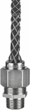 Deluxe Straight Male Cord Grip, Stainless Steel, 0.625-0.750 Inch