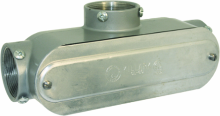 Aluminum 1-1/2 Inch T Hub Conduit Body with Cover & Gasket, 33 cu. in. Volume