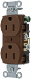 Commercial Grade Duplex Receptacle 15A 125V Brown 2-Pole