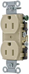 Commercial Grade Duplex Receptacle 15A 125V Ivory