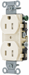 Commercial Duplex Receptacle, 15A 125V, 2-Pole, Light Almond