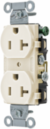 Commercial Grade Duplex Receptacle, 20A 125V, Light Almond