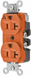 Duplex Receptacle, 20A 125V, 2-Pole 3-Wire, Isolated Ground, Orange