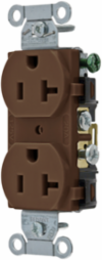 Duplex Receptacle, Commercial Grade, 20A 125V, 2-Pole 3-Wire Grounding, Brown