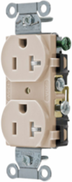 Tamper-Resistant Duplex Receptacle, 20A 125V, 2-Pole 3-Wire, Light Almond
