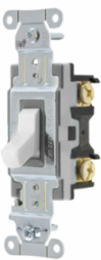 Toggle Switch, Commercial Grade, Single Pole, 15A 120/277V AC, White