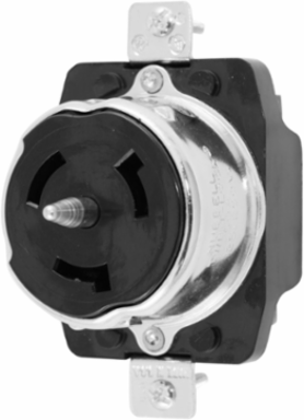 Twist-Lock Industrial Receptacle, 50A 125/250V, 3-Pole 4-Wire, Screw Terminal, Phenolic