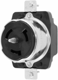 Twist-Lock Industrial Receptacle, 50A 125/250V, 3-Pole 4-Wire, Screw Terminal, Phenolic