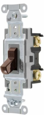 Toggle Switch, 15A 120/277V AC, Single Pole, Back and Side Wired