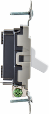 Toggle Switch 15A 120/277V AC Single Pole Back & Side Wired White