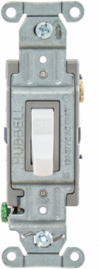 Toggle Switch 15A 120/277V AC Single Pole Back & Side Wired White