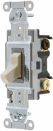 Commercial Grade Toggle Switch, Three Way, 15A 120/277V AC, Ivory