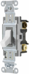 Commercial Grade Three Way Toggle Switch 20A 120/277V AC, Back and Side Wired, White, 4.18 x 1.49 x 1.83 Inch