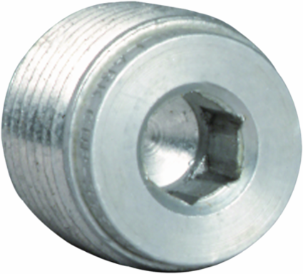 1/4 Inch Aluminum Close Up Plug, Threaded Hubs (NPT), Natural Finish