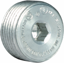 1 Inch Aluminum Close Up Plug, Quad Listed, Natural Finish