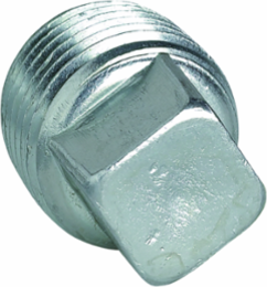 Aluminum 1/4 Inch Threaded Insert Plug, Square Head, Natural Finish