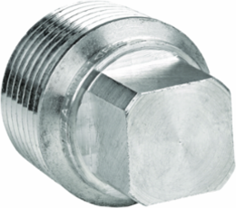 3 Inch Aluminum Threaded Insert Plug Square Head, NPT, Gray, Natural Finish
