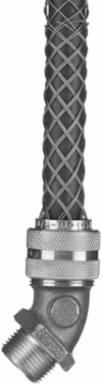 Deluxe Cord Grip, 45 Degree Male, 0.375-0.500 Inch, 1/2 Inch With Mesh
