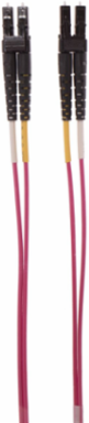 Fiber Optic Patch Cord, OM4, Duplex, 2 Meter, Plenum Rated, Violet